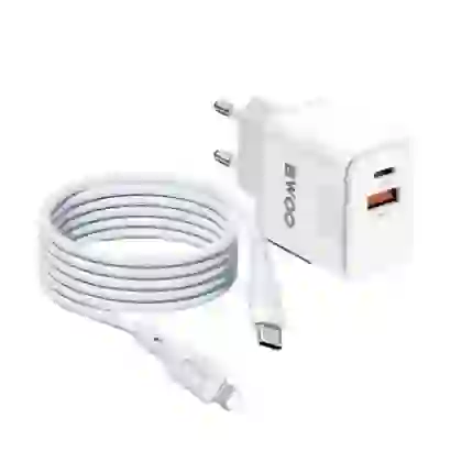 Sạc BWOO 2 cổng USB-A kèm cáp Type-C US CDA64VC 2